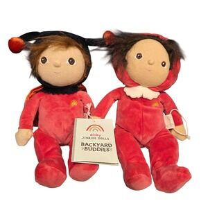 Olli Ella Dinky Dinkum Dolls Backyard Buddies Ladybug Mushroom Red Set of 2